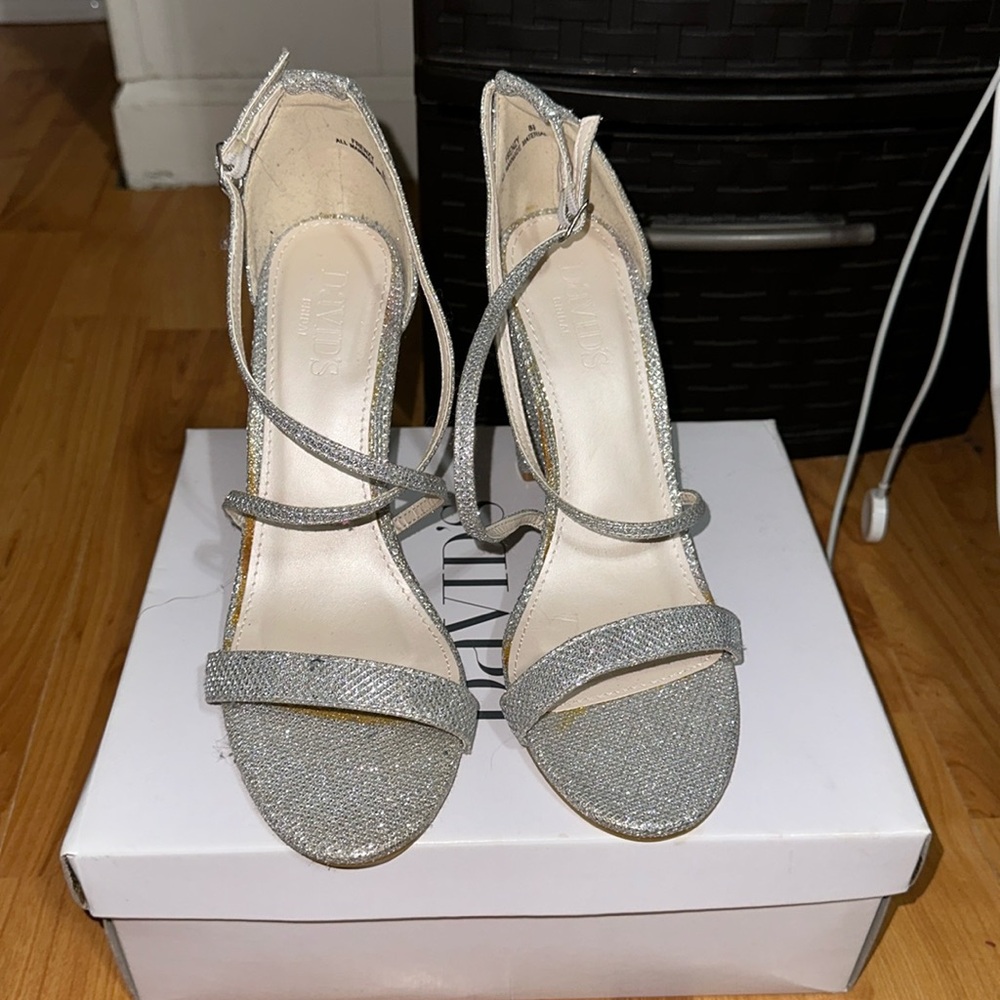 Glittery Silver Heels